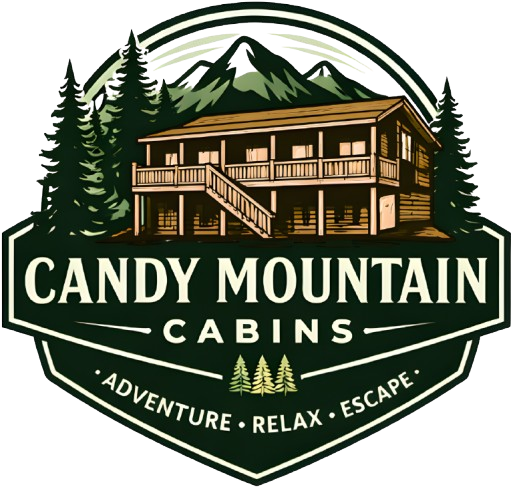 Candy Mountain Cabins logo for Mountain Getaway stays
