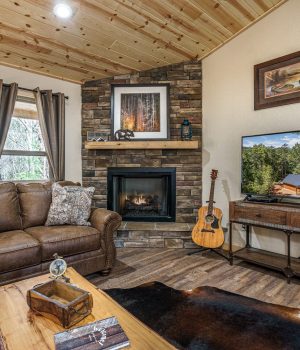 Cozy living room interior for Smoky Mountain cabin rental guests